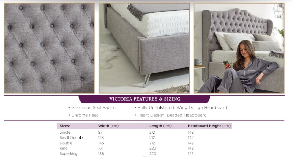 Victor double bed frame only