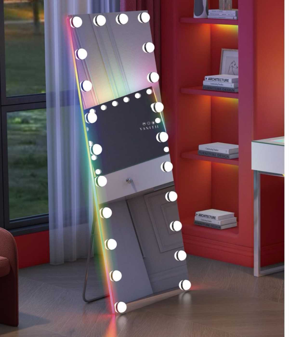 Standing Hollywood dressing mirror