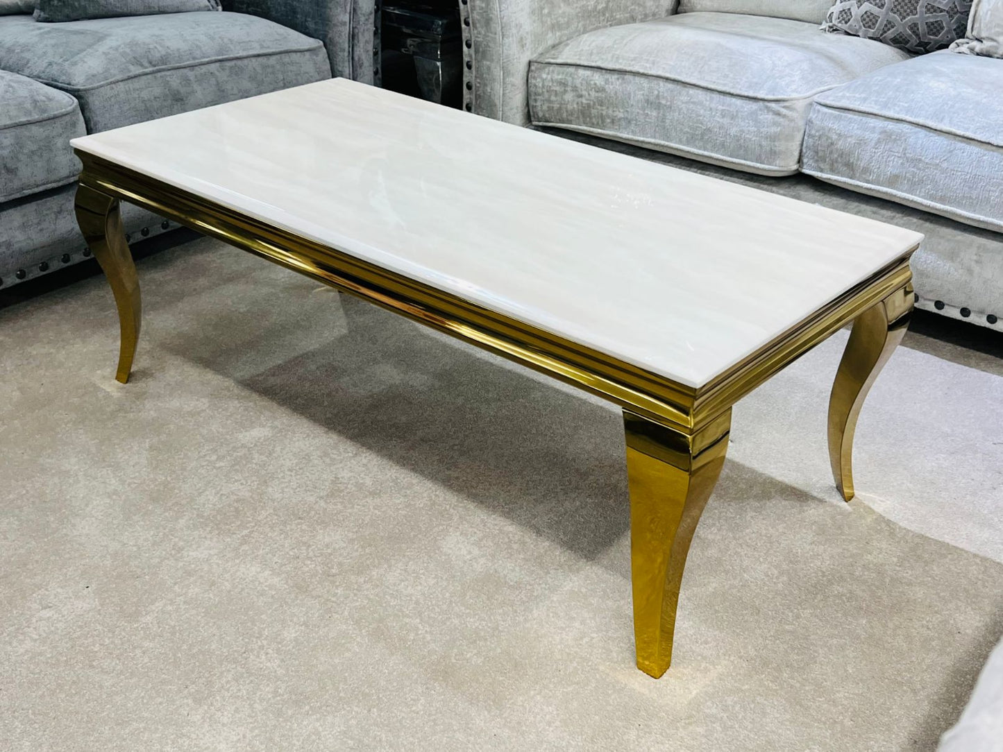 BEIGE marble dining table