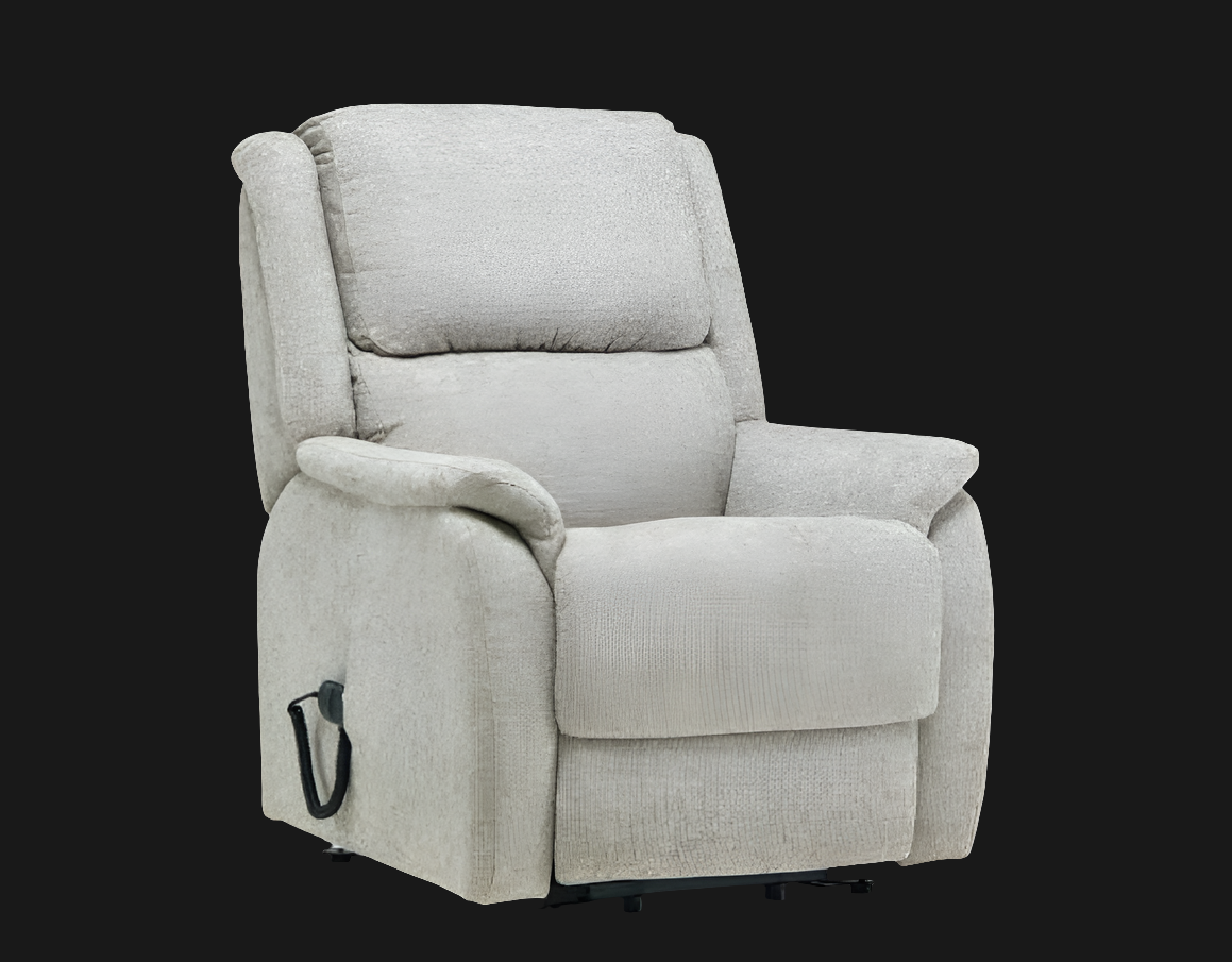 Rise and lift fabric recliner
