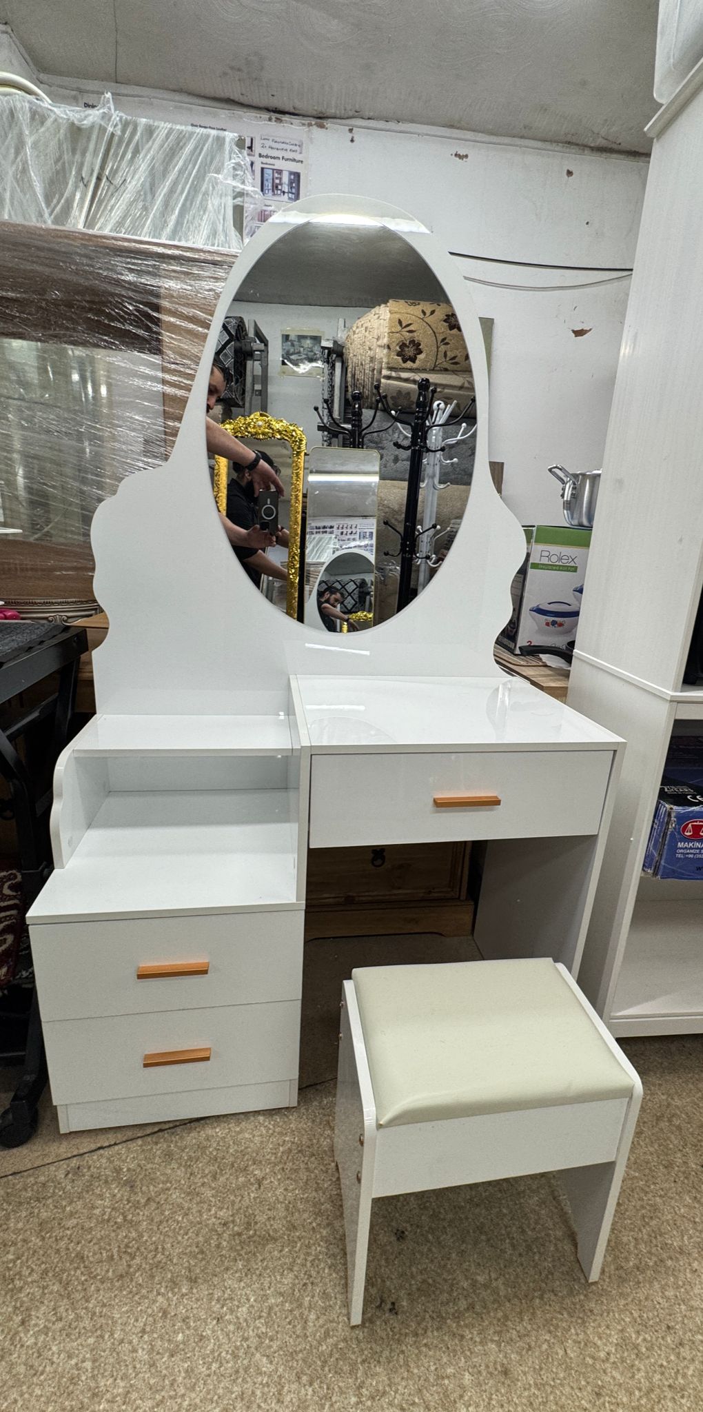 Dressing table with stool