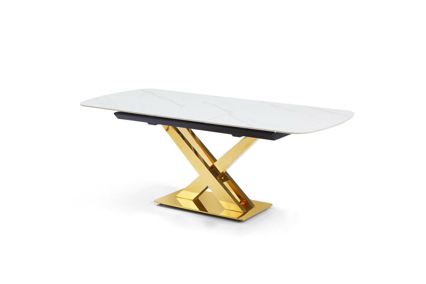 Extending ceramic dining table with 4 chairs