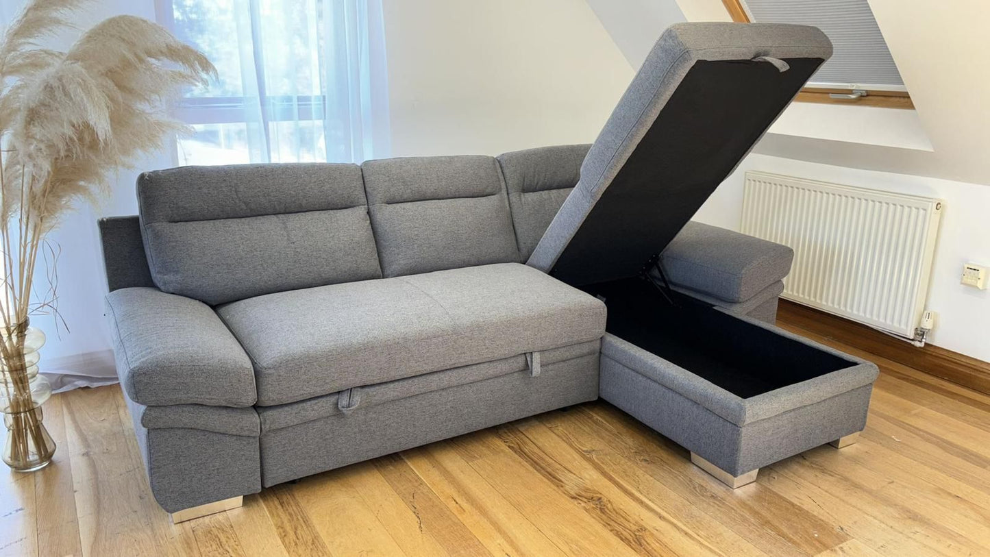 Devon corner sofa bed with storage