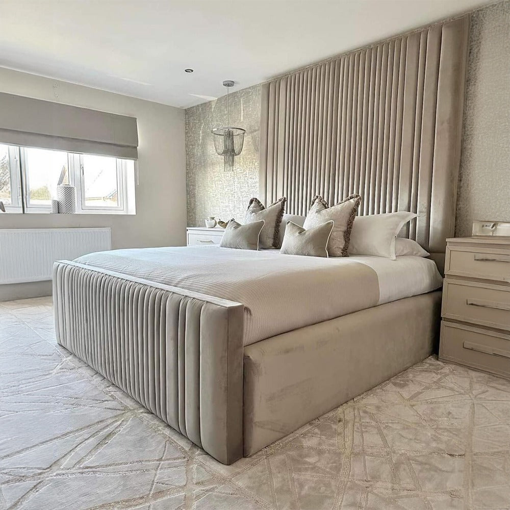 Ceiling high bed frame.