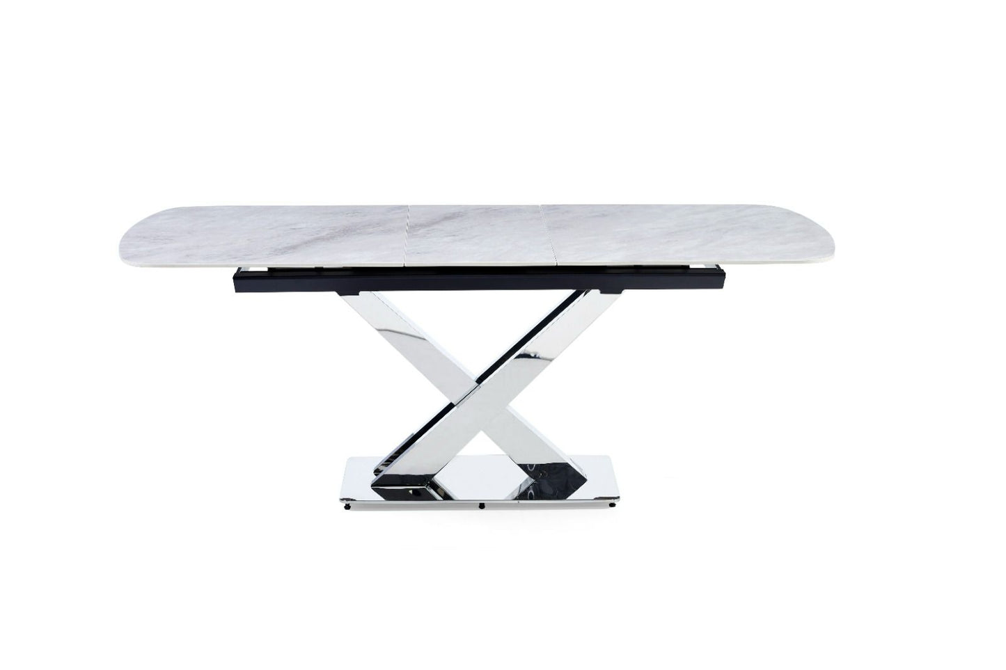 Extending ceramic dining table with 4 chairs