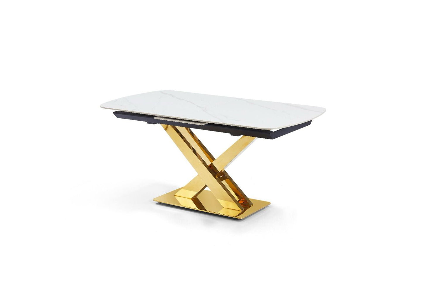 Extending ceramic dining table with 4 chairs