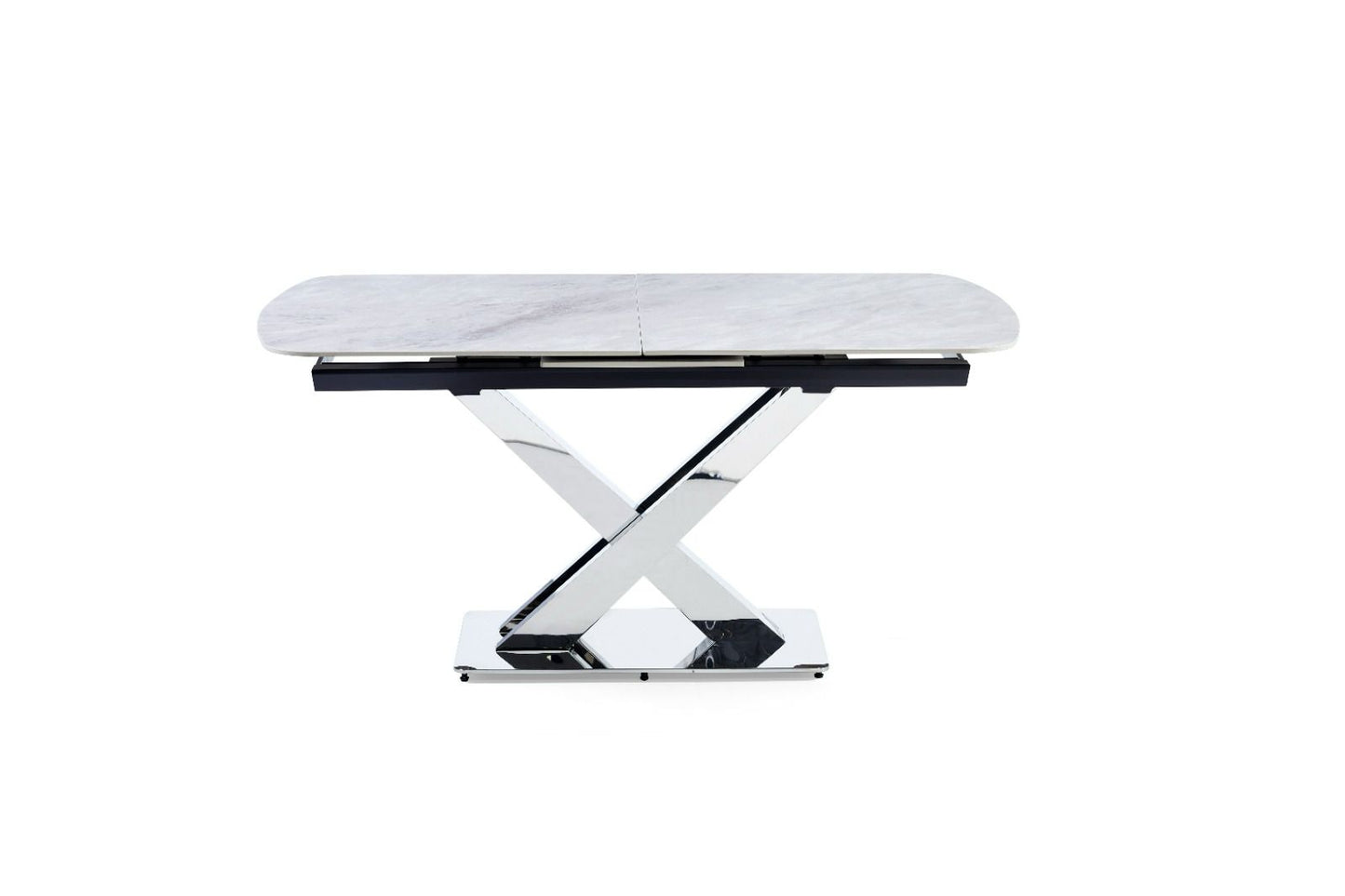 Extending ceramic dining table with 4 chairs