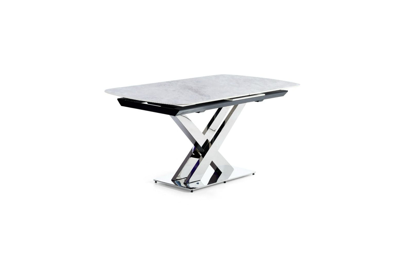 Extending ceramic dining table with 4 chairs