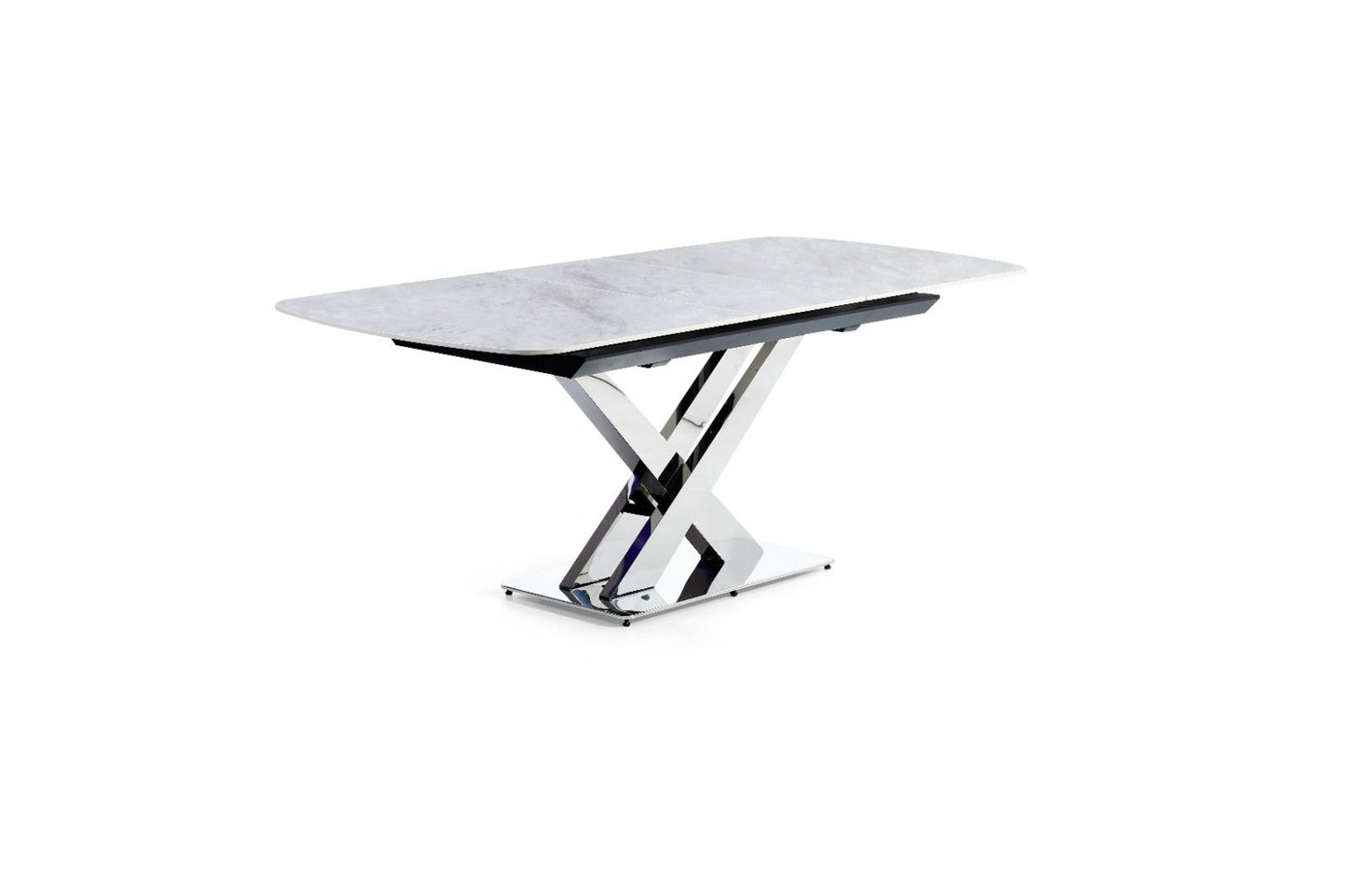 Extending ceramic dining table with 4 chairs
