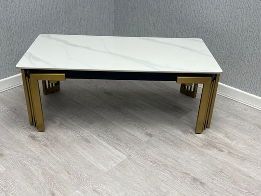Gold Legs marble effect coffee table