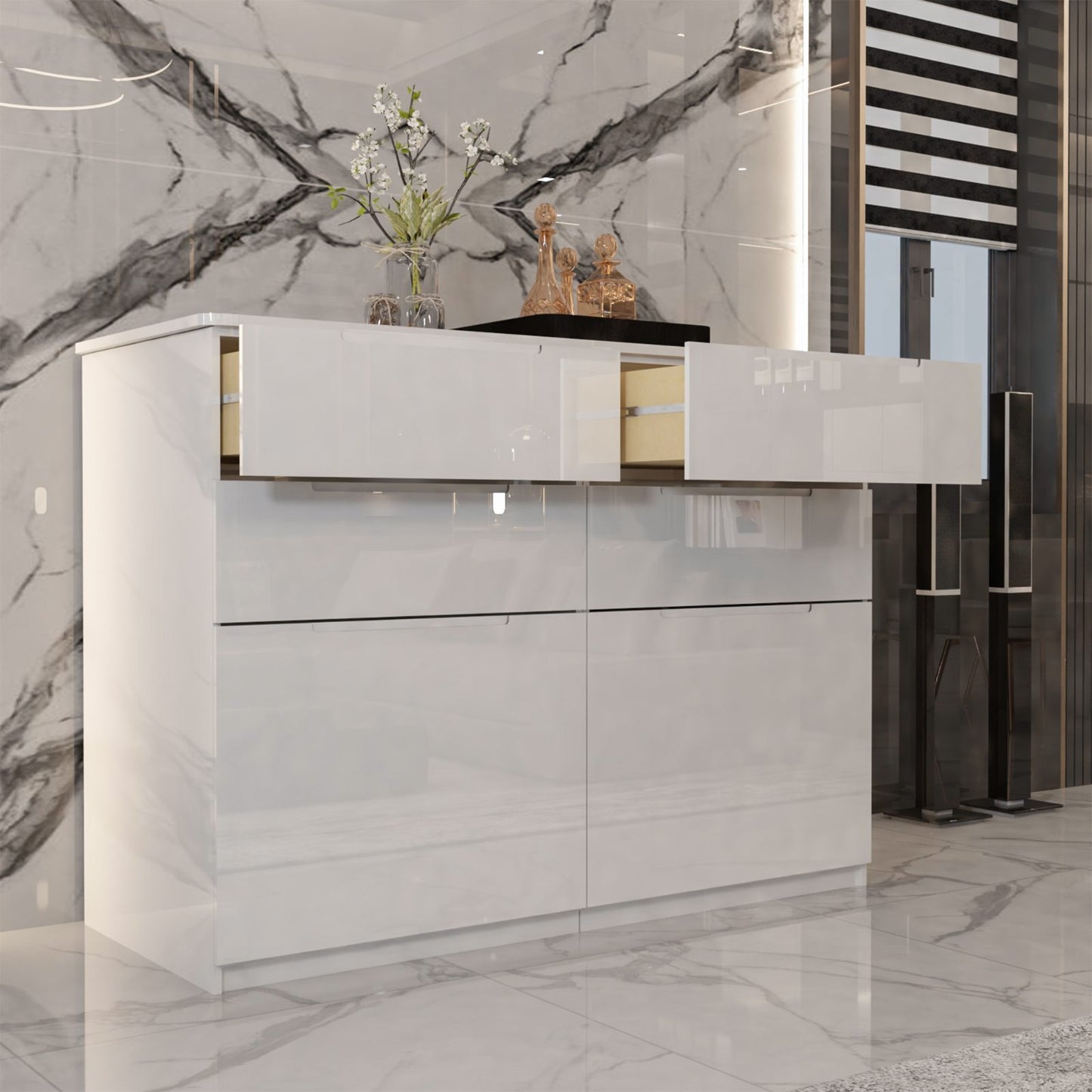 3+3 high gloss Chester drawers