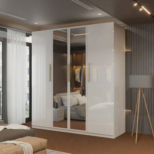 4 door 2 drawers wardrobe high gloss