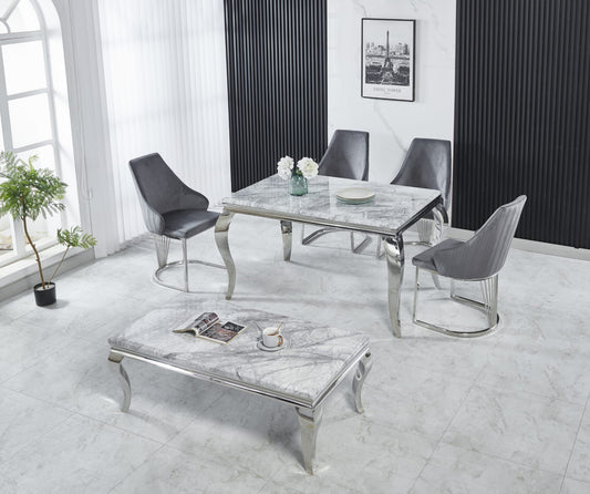 Robel 130 cm dining table with 4 chairs