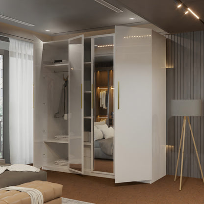 4 door 2 drawers wardrobe high gloss