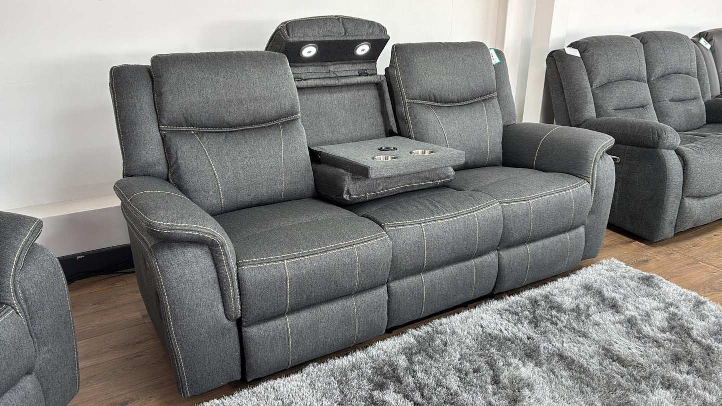 Fabric recliner sofa 3+2 with cup holder