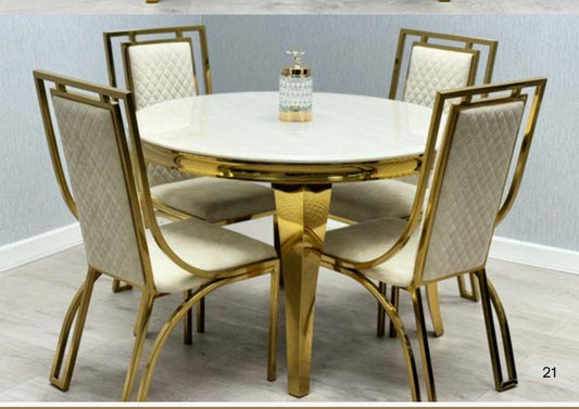 Milano dining table with 4 chairs 130 cm.