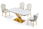 Extending ceramic dining table with 4 chairs