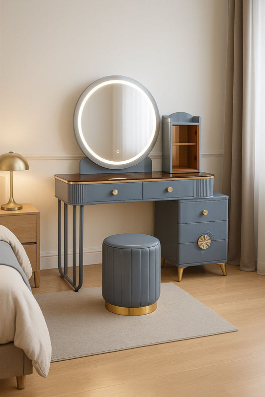 Osyl dressing table with stool and LED mirror