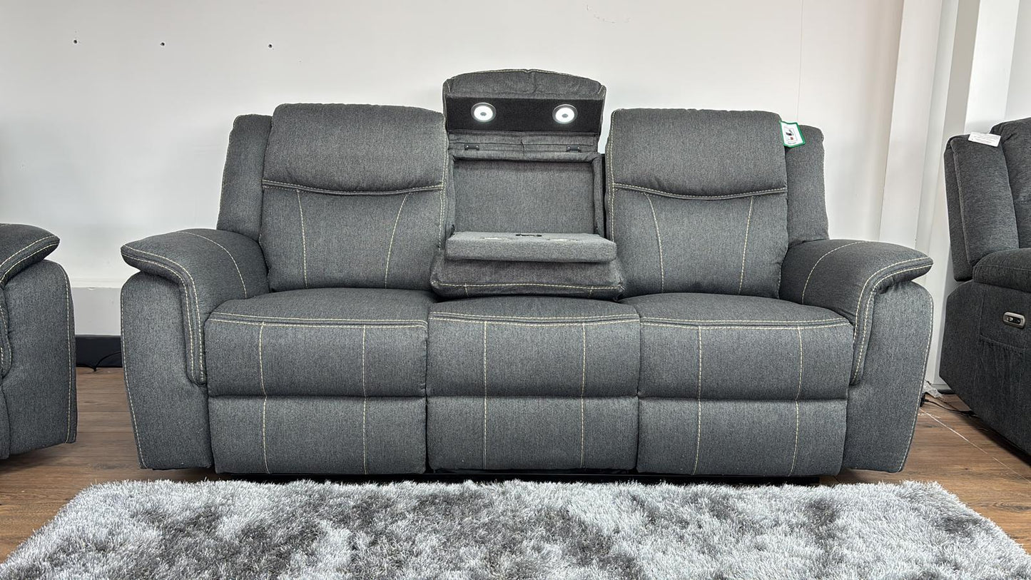 Fabric recliner sofa 3+2 with cup holder