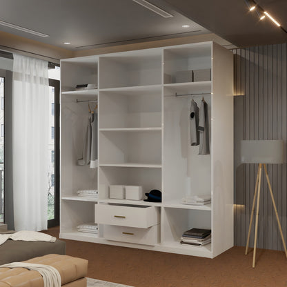 4 door 2 drawers wardrobe high gloss