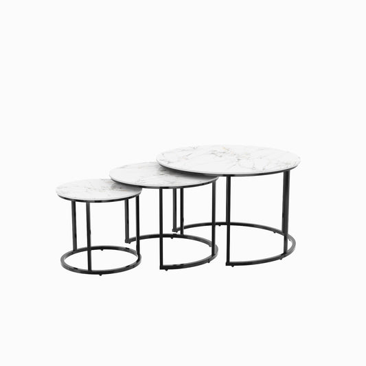 Ceramic table top set of 3 tables