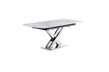Extending ceramic dining table with 4 chairs